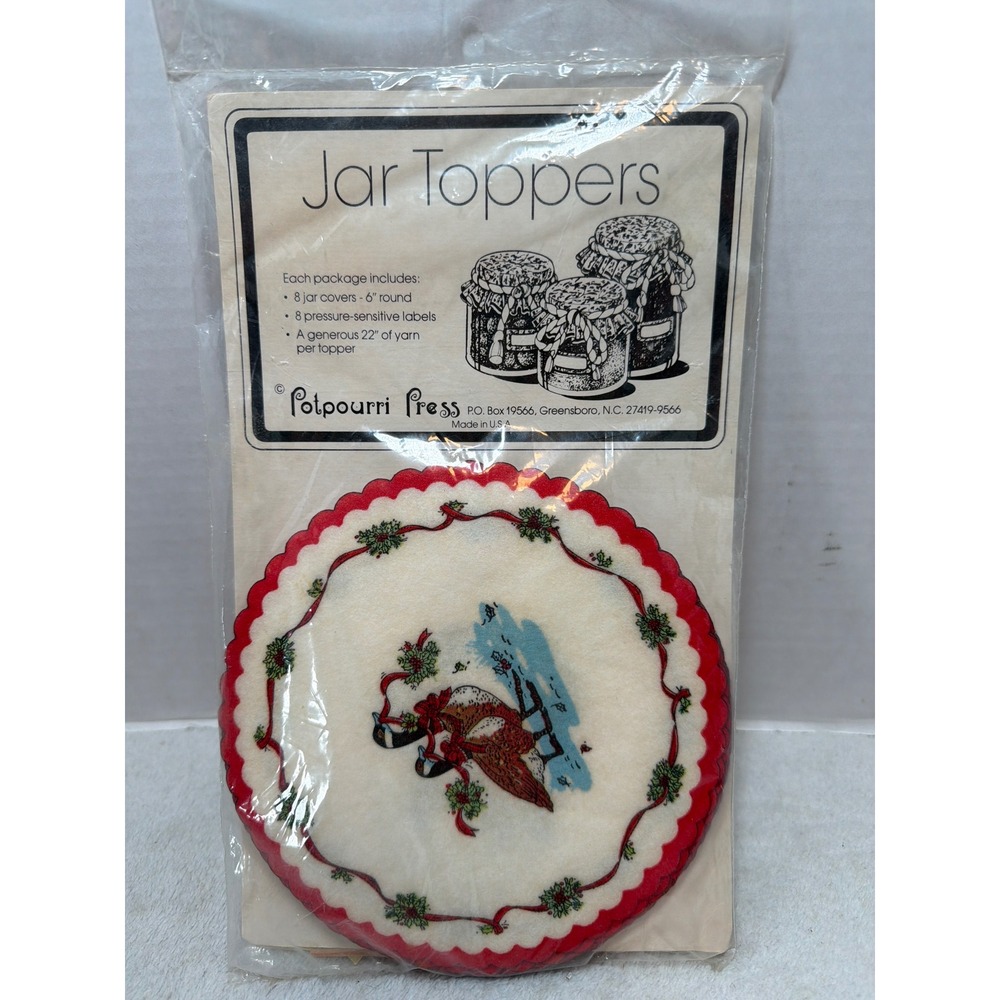 Potpourri Press Jar Toppers Red Christmas Canada Goose Vintage Kit Geese